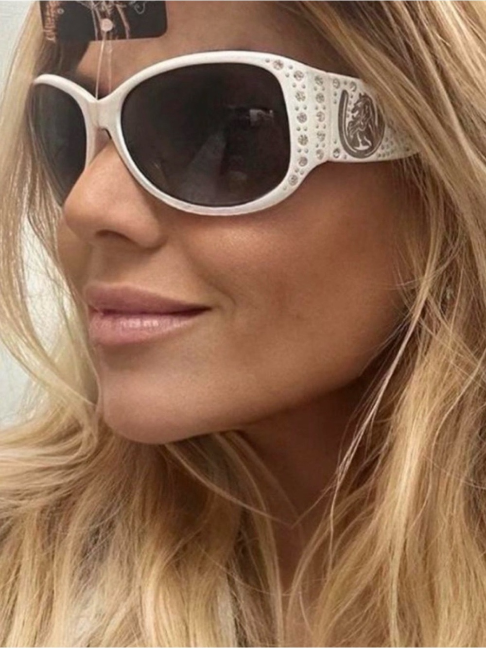 Montana West white Rhinestone sunglasses